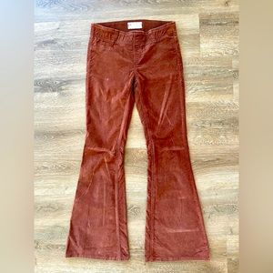 Free People low rise corduroy brown flare pants size 26